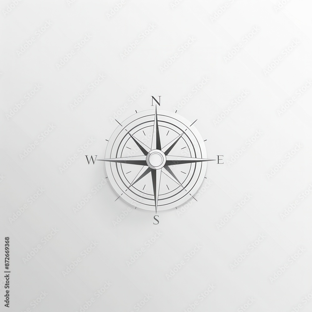 Fototapete A minimalistic compass illustration with clear lines, perfect for navigation apps and travel services. Generative AI