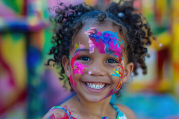paint on little girl face