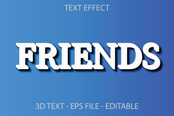 Obraz premium Friends 3d text effect and vactor illustration