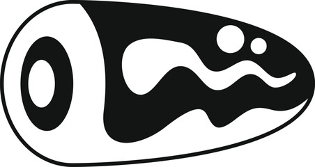 Smoked salami sausage showing fat layers icon in simple style on a white background