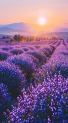 Obraz premium A beautiful field of lavender in bloom. AI.