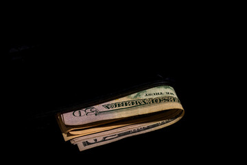 USD money banknotes, detail photo of US dollars