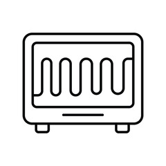 heater icon with white background vector stock illustration
