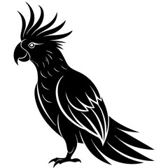 A-cockatoo-bird-silhouette vector illustration