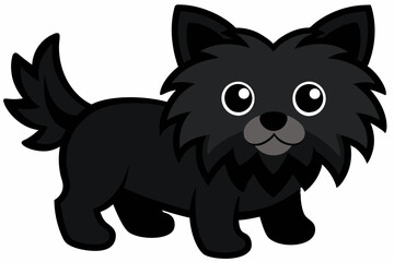 black-silhouette-Affenpinscher-white-background vector  illustration.