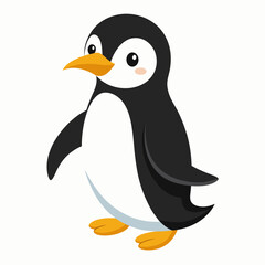 A-walking-penguin-bird--on-empty-white-background 