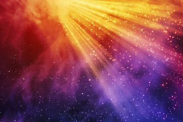 Obraz premium Futuristic colorful dust particle from red yellow purple, light ray beam, 3d rendering.