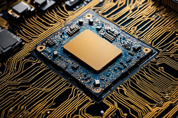 close-up background of high-tech audio processor for your design and advertising elements