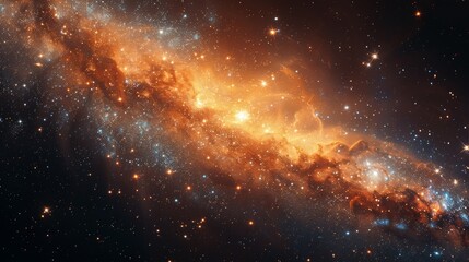 Fototapeta premium A colorful galaxy with a blue and orange cloud