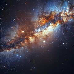 Fototapeta premium A colorful galaxy with a blue and orange cloud