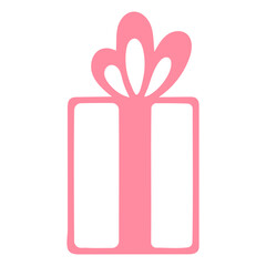 A pink gift box icon with a bow on top