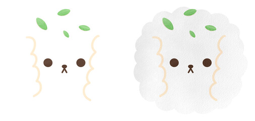 Cute Poodle Dog Cartoon illustration Kawaii Poodle Cartoon Poodle Dog Head Cartoon