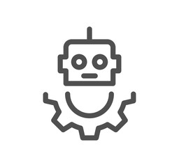 Robotic process automation related icon outline and linear vector.	
