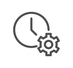 Robotic process automation related icon outline and linear vector.	
