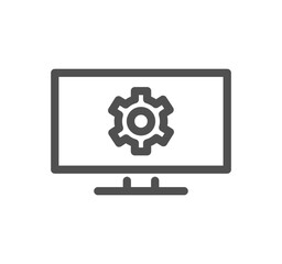 Robotic process automation related icon outline and linear vector.	
