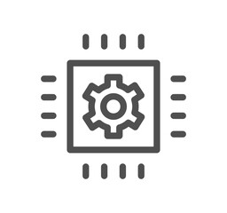 Robotic process automation related icon outline and linear vector.	
