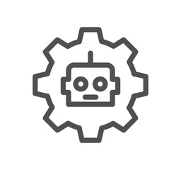 Robotic process automation related icon outline and linear vector.	
