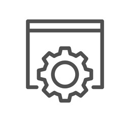 Robotic process automation related icon outline and linear vector.	
