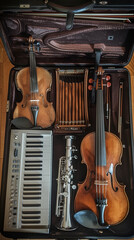 Naklejka premium Vintage Collection of Classical Musical Instruments