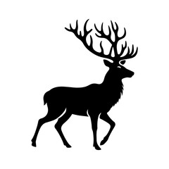 Obraz premium Minimalist Deer Silhouette - Deer Vector - Deer Illustration - Animal Vector Silhouette.