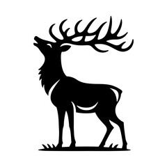 Minimalist Deer Silhouette - Deer Vector - Deer Illustration - Animal Vector Silhouette.