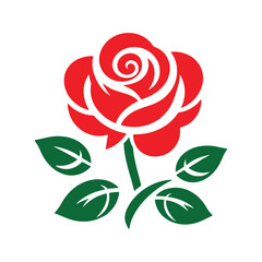 Rose logo icon silhouette vector style,Clipart , Illustration black with white background