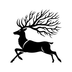 Minimalist Deer Silhouette - Deer Vector - Deer Illustration - Animal Vector Silhouette.