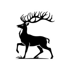 Obraz premium Minimalist Deer Silhouette - Deer Vector - Deer Illustration - Animal Vector Silhouette.