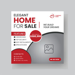 Modern Real state Home rent social media post Sale or carousel design template