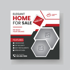 Modern Real state Home rent social media post Sale or carousel design template