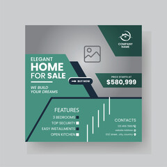 Modern Real state Home rent social media post Sale or carousel design template