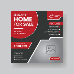 Modern Real state Home rent social media post Sale or carousel design template