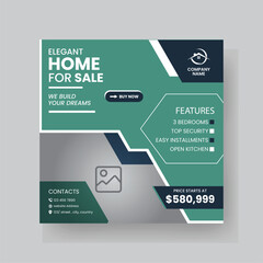 Modern Real state Home rent social media post Sale or carousel design template