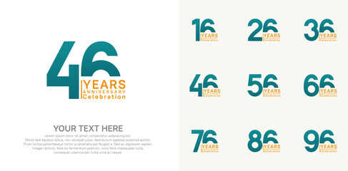 anniversary logotype style with green and orange color can be use for company celebration event