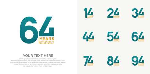 anniversary logotype style with green and orange color can be use for company celebration event