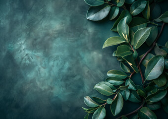 Green organic background with leaves