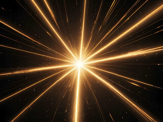 Naklejka premium abstract Golden light effect. Abstract laser beams of light. Chaotic neon rays of light .