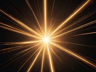 abstract Golden light effect. Abstract laser beam of light. Chaotic neon ray of light