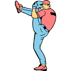 Baseball Player Illustration Vector