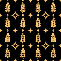 The seamless Batik pattern of moringa leaves. Showing a beautiful seamless pattern with deep meaning of nature and health beneficial. moringa is leaves that can use for cooks, herbs, drinks, and many 
