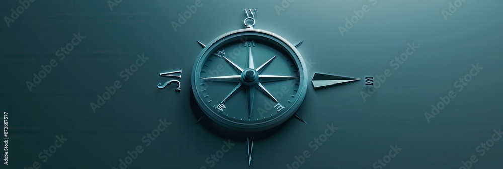 Aufkleber a simple and symbolic compass with clear lines against a dark blue background. ideal for navigation 