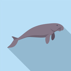 Dugong sea cow swimming underwater ocean marine life
