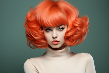 Young woman with a distinct and unconventional hairstyle, creating a one of a kind appearance