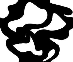 Seamless pattern of monochrome waving ribbons. Transparent background. Vector.