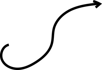 Spiral arrow doodle, wavy twist minimal squiggly line set. Curve comic turn way direction. Playful quirky simple free hand element