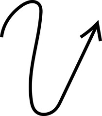 Spiral arrow doodle, wavy twist minimal squiggly line set. Curve comic turn way direction. Playful quirky simple free hand element