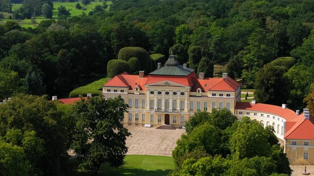 Aerial View of Rogalin Castle, Poland