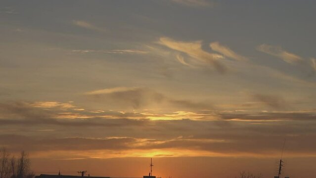 sunset over the city