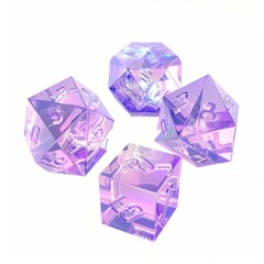 Fototapeta premium 3D Render of a set of enchanted dice, on isolated white background, Generative AI