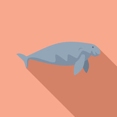 Dugong sea cow swimming underwater, marine animal of ocean